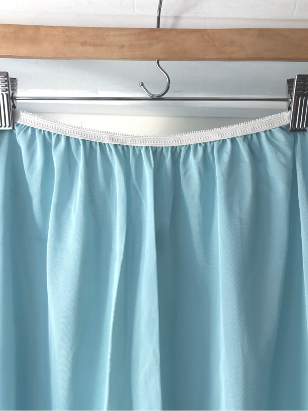 Vintage Sky Blue Lace Trim Half Slip Size XL - Picture 3 of 11